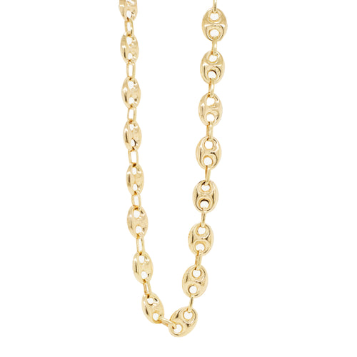 18 Carat Yellow Gold Anchor Mariner Link Chain Necklace