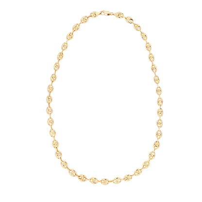 18 Carat Yellow Gold Anchor Mariner Link Chain Necklace
