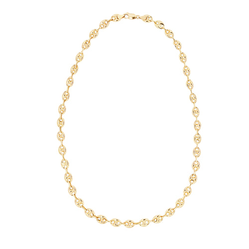 18 Carat Yellow Gold Anchor Mariner Link Chain Necklace