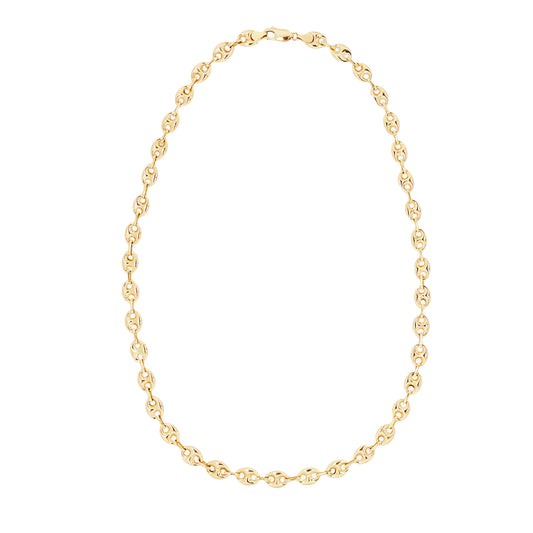18 Carat Yellow Gold Anchor Mariner Link Chain Necklace