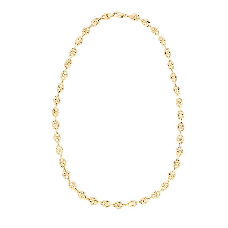 18 Carat Yellow Gold Anchor Mariner Link Chain Necklace