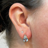 4.04 Carat Cushion Shape Aquamarine and Diamond 18ct Gold Stud Earrings