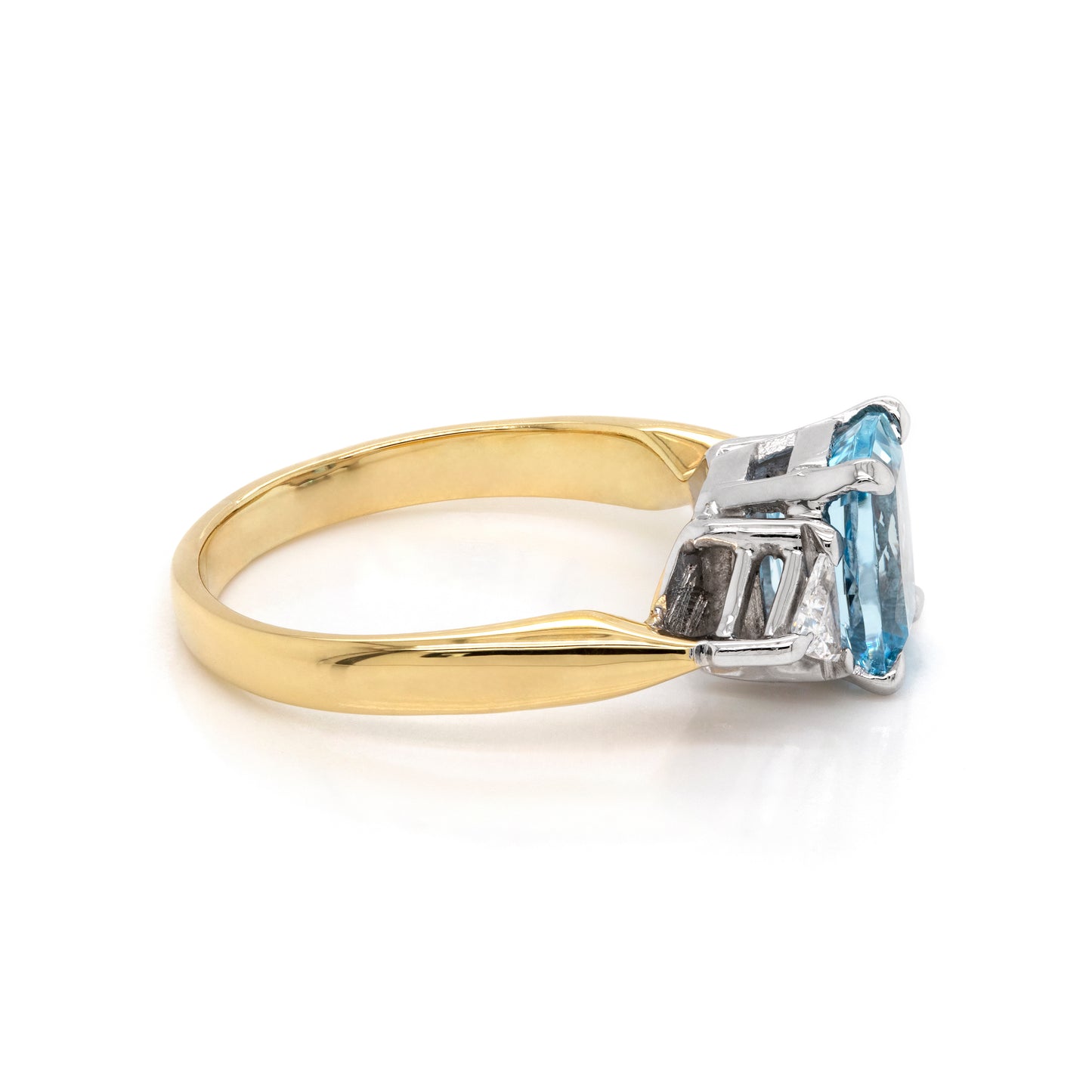 1.48 Carat Aquamarine and Diamond 18ct Gold Engagement Ring