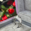 Fabergé 'Treillage' Brushed 18K White Gold and Diamond Quilted Dome Ring