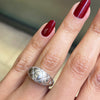 Fabergé 'Treillage' Brushed 18K White Gold and Diamond Quilted Dome Ring