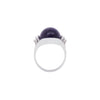Oval Cabochon Amethyst and Diamond 18 Carat White Gold Dress Ring