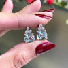 4.04 Carat Cushion Shape Aquamarine and Diamond 18ct Gold Stud Earrings