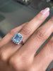 2.30 Carat Aquamarine and Diamond 18 Carat White Gold Engagement Cluster Ring