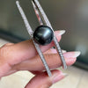 Autore Black South Sea Pearl and Diamond 18 Carat White Gold Two-Row Bangle
