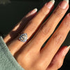 18 Carat White & Yellow Gold Pear Shape Diamond Coronet Cluster Engagement Ring