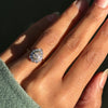 18 Carat White & Yellow Gold Pear Shape Diamond Coronet Cluster Engagement Ring