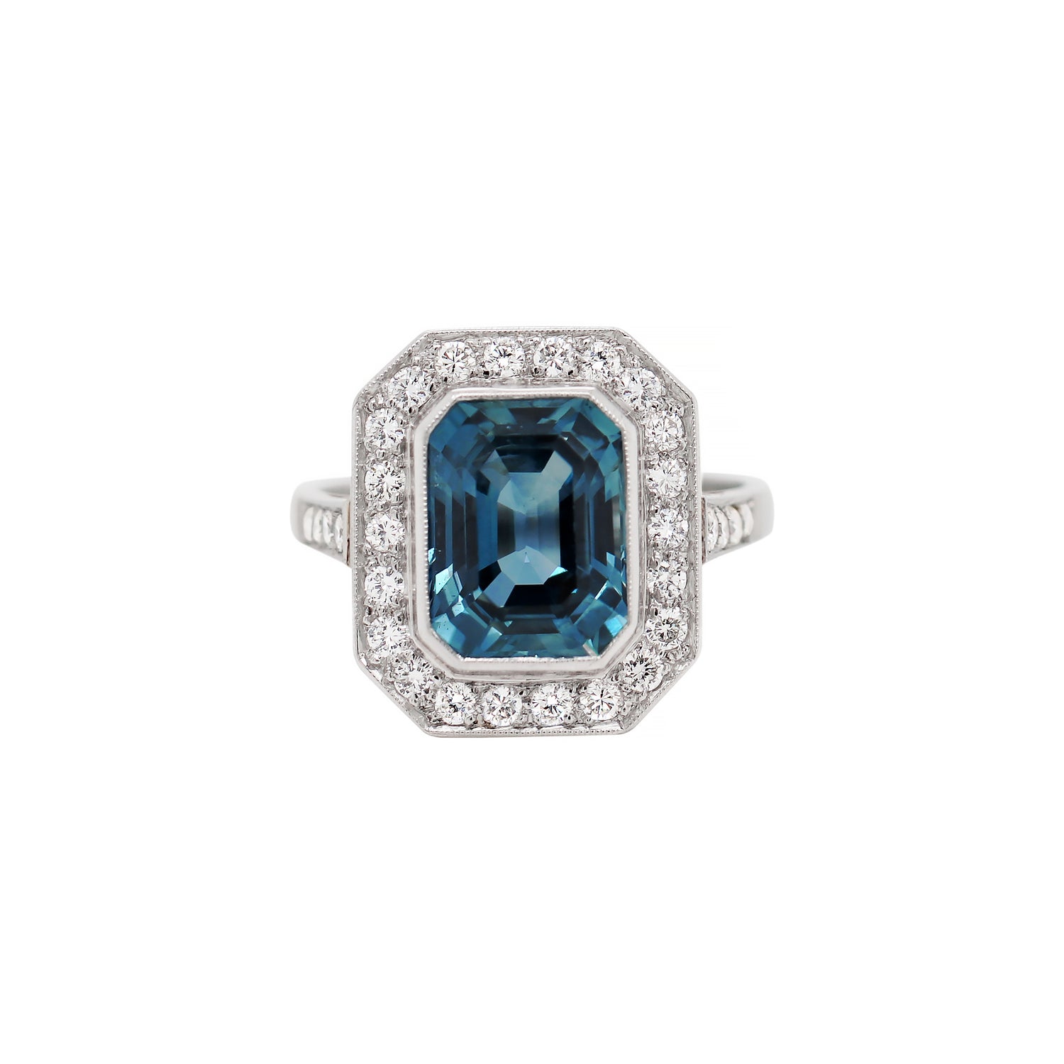 5.12 Carat Natural Unheated Sapphire and Diamond Platinum Ring