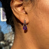 individual antique amethyst and diamond pearl drop earring
