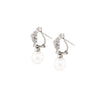 Cultured Pearl and Floral Diamond Cluster 18 Carat White Gold Drop Earrings
