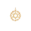 Vintage Kutchinsky Star Of David Round floral Pendant in 18K Yellow Gold, 1959