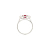1.05ct Natural Unheated Oval Ruby & Diamond Platinum Three-Stone Engagement Ring
