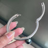 Autore Black South Sea Pearl and Diamond 18 Carat White Gold Two-Row Bangle