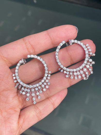 Valente Milano 18ct White Gold and Diamond Chandelier Hoop Earrings