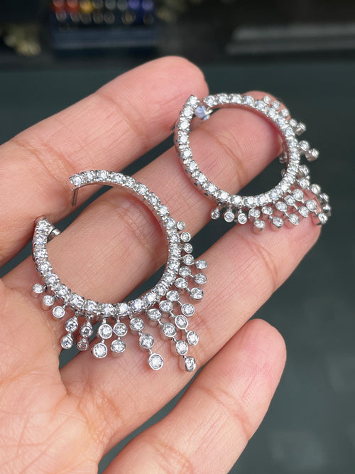 Valente Milano 18ct White Gold and Diamond Chandelier Hoop Earrings