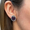 Purple Iolite and Diamond 18 Carat White Gold Stud Earrings