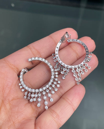 Valente Milano 18ct White Gold and Diamond Chandelier Hoop Earrings