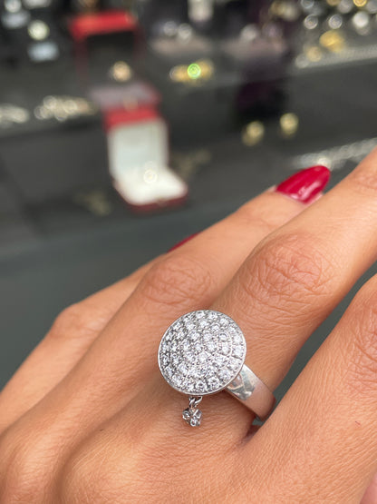 Montblanc 'La Dame Blanche' Diamond 18 Carat White Gold Cluster Dress Ring