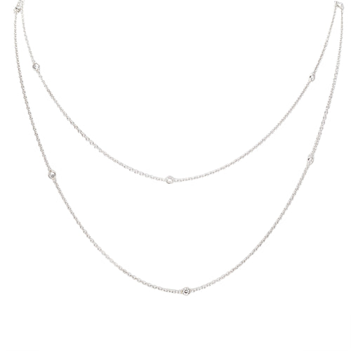 Vintage 'Diamonds by the Yard' Chain Necklace in 14 Carat White Gold