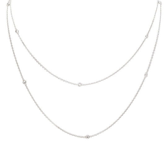 Vintage 'Diamonds by the Yard' Chain Necklace in 14 Carat White Gold