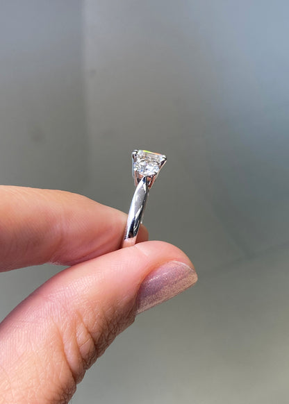 2.03 Carat Diamond Three-Stone Platinum Engagement Ring