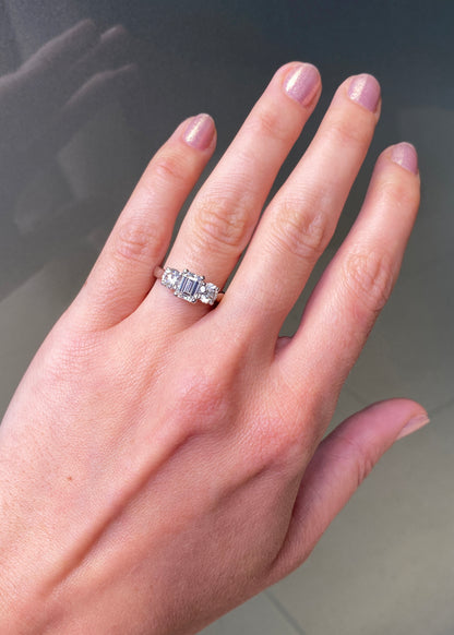 2.03 Carat Diamond Three-Stone Platinum Engagement Ring