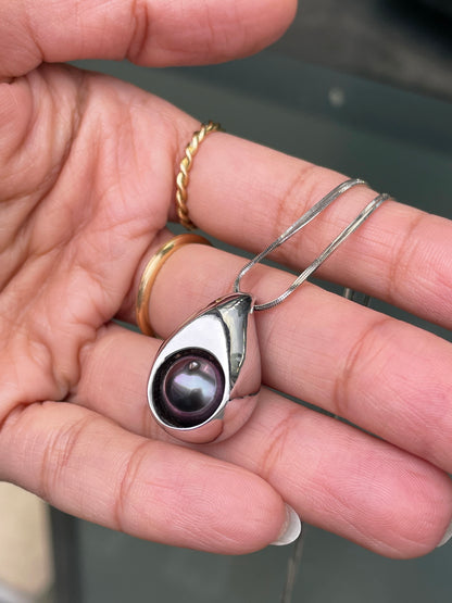 Black Pearl and Diamond 18t White Gold Double-Strand Necklace