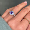 1.32ct Tanzanite and Diamond 18 Carat white Gold Halo Cluster Engagement Ring