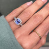 1.32ct Tanzanite and Diamond 18 Carat white Gold Halo Cluster Engagement Ring
