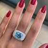4.60ct Aquamarine and Diamond 18 Carat Gold Bombé Cluster Cocktail Ring