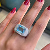 4.60ct Aquamarine and Diamond 18 Carat Gold Bombé Cluster Cocktail Ring