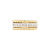 Diamond 18 Carat Yellow and White Gold Rope Wide Band Ring