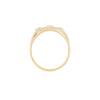 Antique Old Mine Cut Diamond 18K Yellow Gold Gents Three-Stone Ring