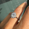 0.53ct F VS2 Diamond Platinum Daisy Cluster Engagement Ring