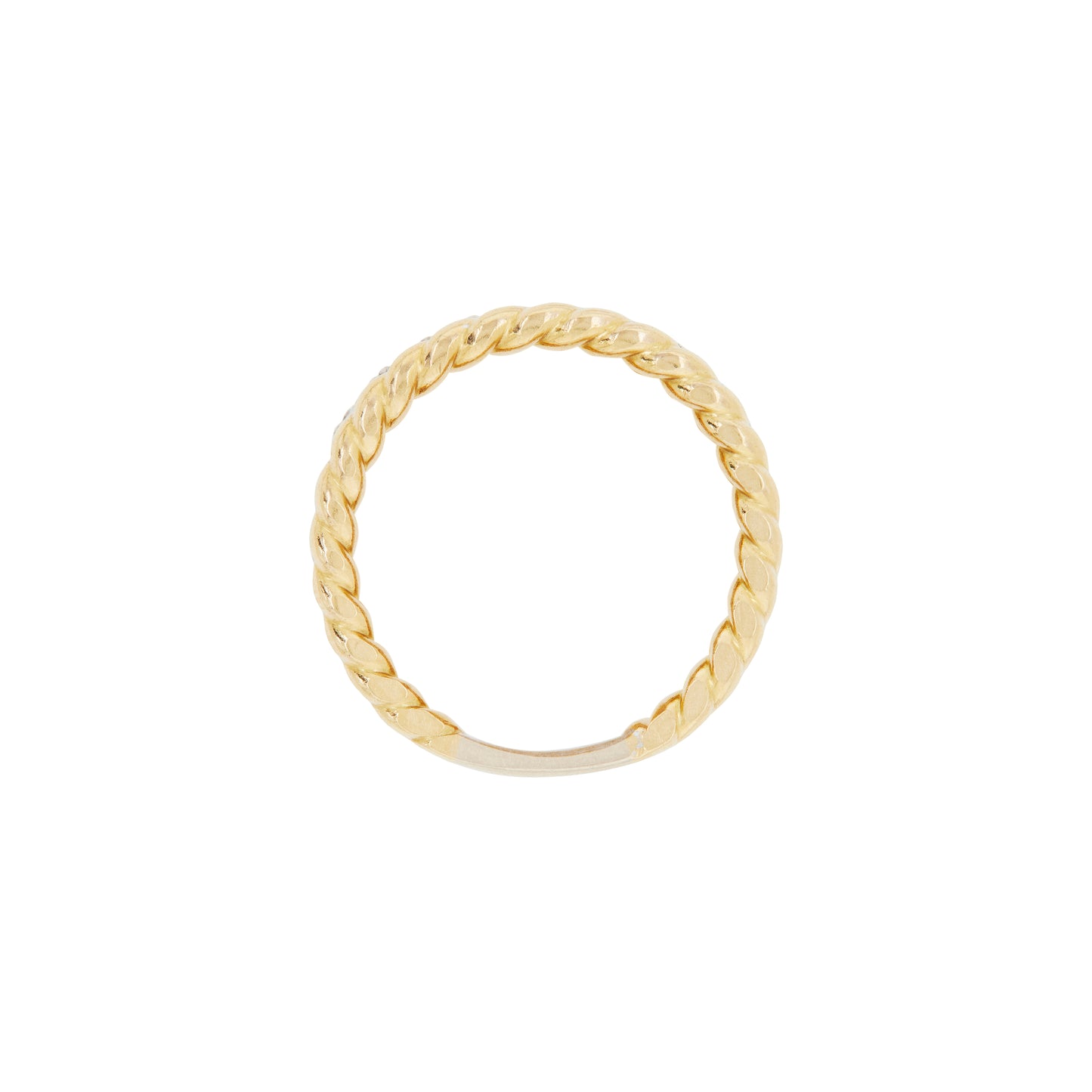 Diamond 18 Carat Yellow and White Gold Rope Wide Band Ring