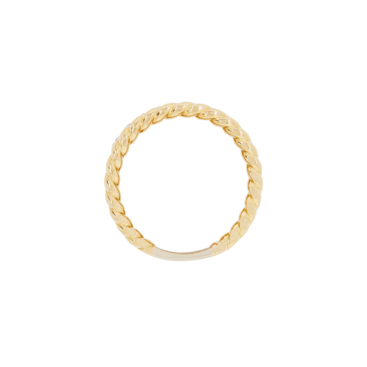 Diamond 18 Carat Yellow and White Gold Rope Wide Band Ring