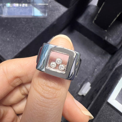 Chopard Happy Curves Diamond 18 Carat White Gold Ring - Tobi Gem Setting