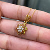 Daisy Diamond Cluster 18 Carat Yellow Gold Flower Pendant and Chain