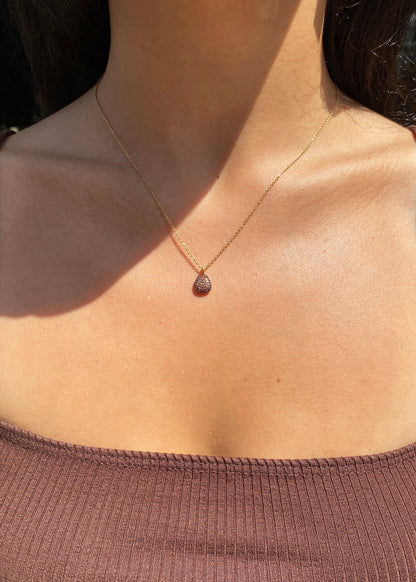 Links of London Garnet Pear Shape Pendant Necklace and Earrings Set in 18K Gold