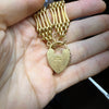 Antique 18 Carat Yellow Gold Heart Padlock Gate Bracelet, 1913