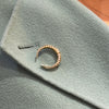 Antique Seed Pearl and 14 Carat Yellow and Rose Gold Crescent Brooch