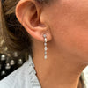Marquise Cut and Brilliant Cut Diamond 18 Carat White Gold Dangle Drop Earrings