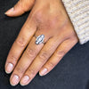 Sapphire and Diamond Art Deco Style Navette Platinum Dress Ring