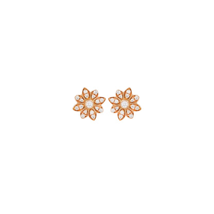 Tiffany & Co. Diamond and 18 Carat Rose Gold Floral Stud Earrings