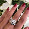 Vintage Diamond 18 Carat White Gold Crossover Dress Ring