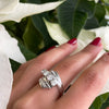 Vintage Diamond 18 Carat White Gold Crossover Dress Ring